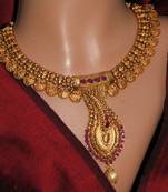 Ruby gold designer necklace set