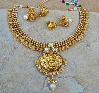 Lakshmi temple paan wedding necklace set 1