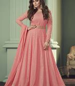 Light pink color georgette embroidered sequence work anarkali salwar kameez