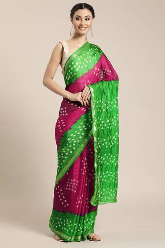 Zari Art Silk Bandhani Saree