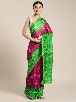 Zari Art Silk Bandhani Saree 1