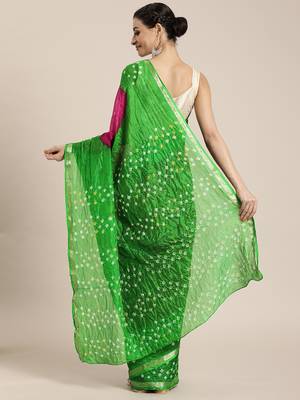 Zari Art Silk Bandhani Saree 2