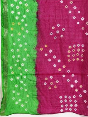 Zari Art Silk Bandhani Saree 4