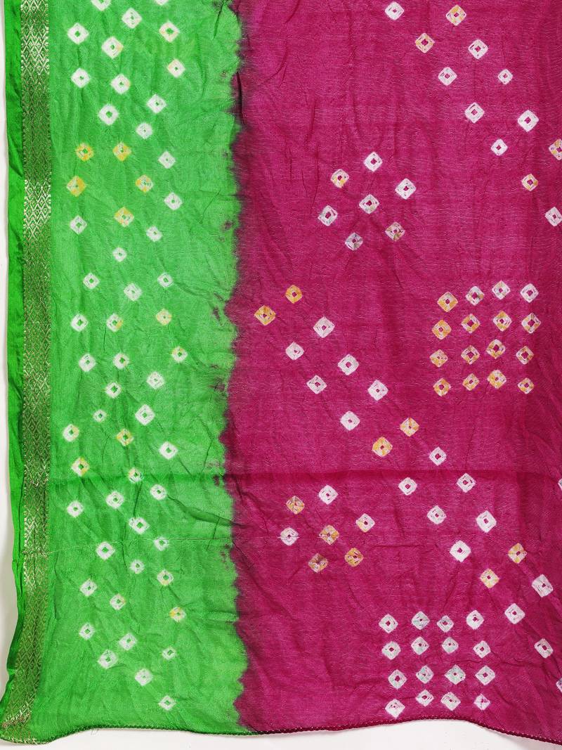 Zari Art Silk Bandhani Saree