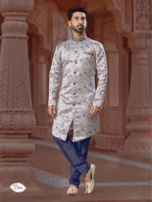 Havy indowestern sherwani set with thread work &  fancy botton 1