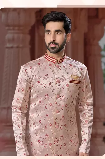 Havy indowestern sherwani set with thread work &  fancy botton