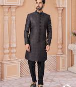 Havy sherwani set with handwork on colour & botton with stone work wedding sherwani