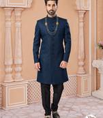 Havy sherwani set with handwork on colour & botton with stone work wedding sherwani
