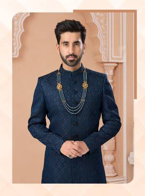 Havy sherwani set with handwork on colour & botton with stone work wedding sherwani 2