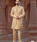Full computer star work jacket style indowestern set with thread and stone work with fancy botton