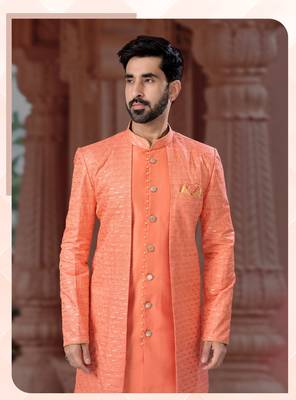 Full computer star work jacket style indowestern set with thread and stone work with potali botton 2