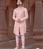 havy indowestern sherwani set with thread, star work & zari work with fancy botton