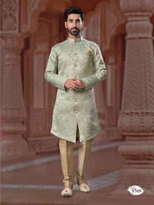 Havy indowestern sherwani set with thread work &  fancy botton 1