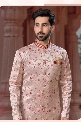 Havy indowestern sherwani set with thread work &  fancy botton