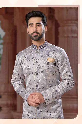 Havy indowestern sherwani set with thread work &  fancy botton
