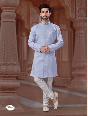 Havy indowestern sherwani set with thread work & fancy botton 1