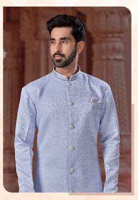 Havy indowestern sherwani set with thread work & fancy botton 2