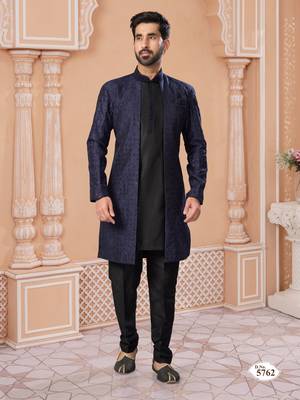 Full computer star work jacket style indowestern set with thread and stone work with potali botton 1