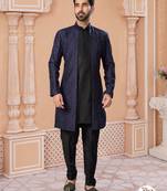 Full computer star work jacket style indowestern set with thread and stone work with potali botton