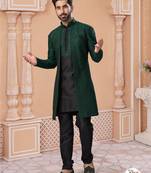 Full computer star work jacket style indowestern set with thread and stone work with potali botton
