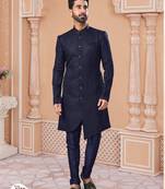 Havy sherwani set with thread, star work & zari work with fancy botton