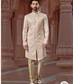Havy sherwani set with thread, star work & zari work with fancy botton
