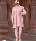 Full computer star work jacket style indowestern set with thread and stone work with potali botton