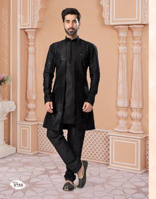 Full computer star work jacket style indowestern set with thread and stone work with potali botton 1