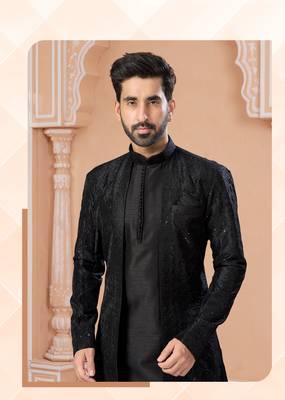 Full computer star work jacket style indowestern set with thread and stone work with potali botton 2