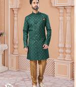 Full computer star work indowestern sherwani set with thread and stone work with fancy botton