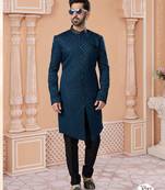 Havy sherwani set with thread, star work & zari work with fancy botton