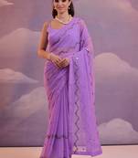 Levender Soft Georgette Sequence Work Saree