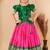 baby Girls Green New south Indian traditional pattu pavadai Jacquard Lehenga Choli for Kids Dress