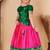 baby Girls Green New south Indian traditional pattu pavadai Jacquard Lehenga Choli for Kids Dress