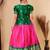 baby Girls Green New south Indian traditional pattu pavadai Jacquard Lehenga Choli for Kids Dress