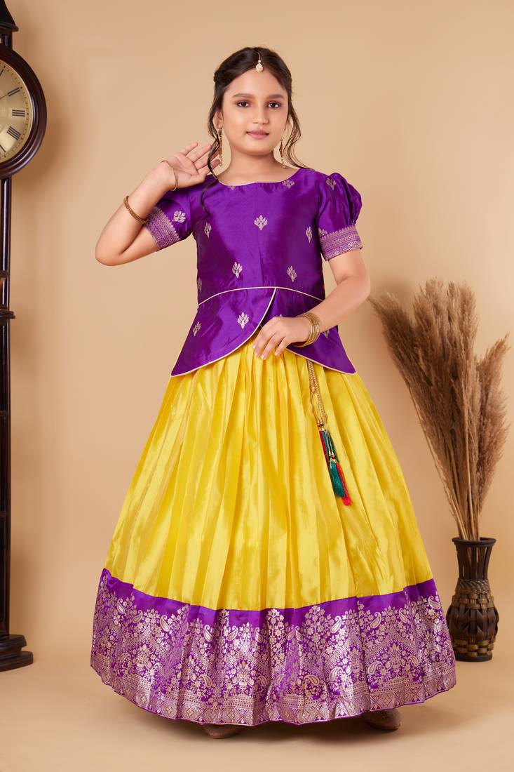 Baby Girls Ringani New south Indian traditional pattu pavadai