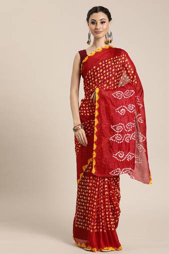 Art Silk Bandhani Saree