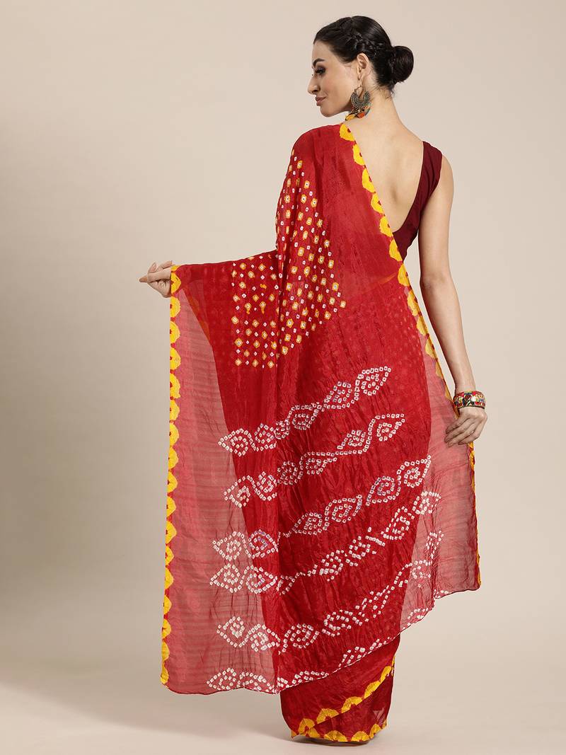Art Silk Bandhani Saree