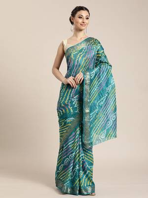 Zari Art Silk Bandhani Saree 1