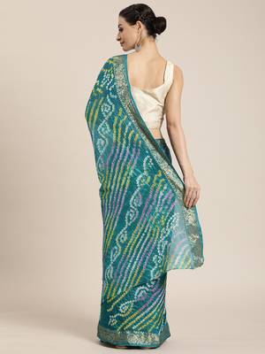 Zari Art Silk Bandhani Saree 2