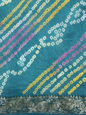 Zari Art Silk Bandhani Saree 3