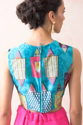Hand Embroidered Ayra Chanderi Silk Jacket With Blouse And Ombre Lehenga 4