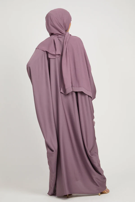 Mauve Crepe Plain Abaya 2