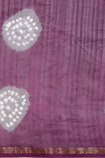 Hand Dyed Purple & Grey Bandhani Silk Saree