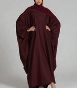 Maroon Crepe Plain Abaya  for Women