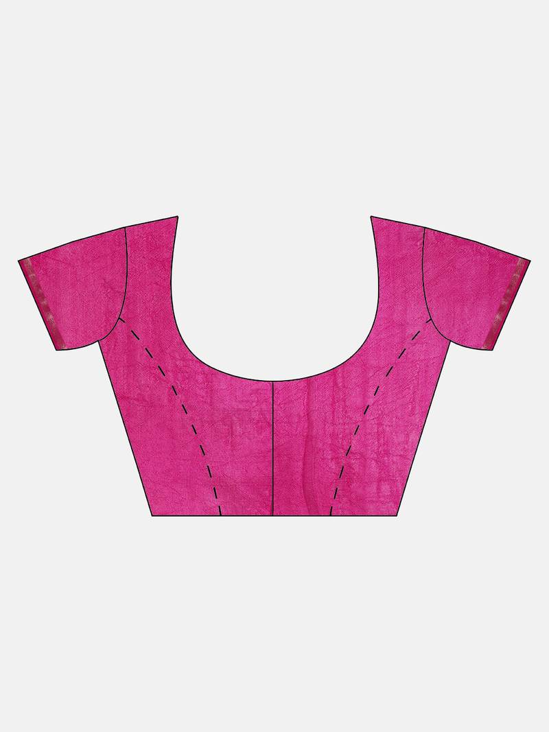 Hand Dyed Blue & Pink Bandhani Silk Sustainable Saree