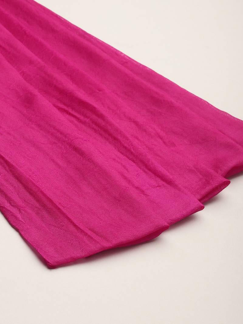Hand Dyed Blue & Pink Bandhani Silk Sustainable Saree