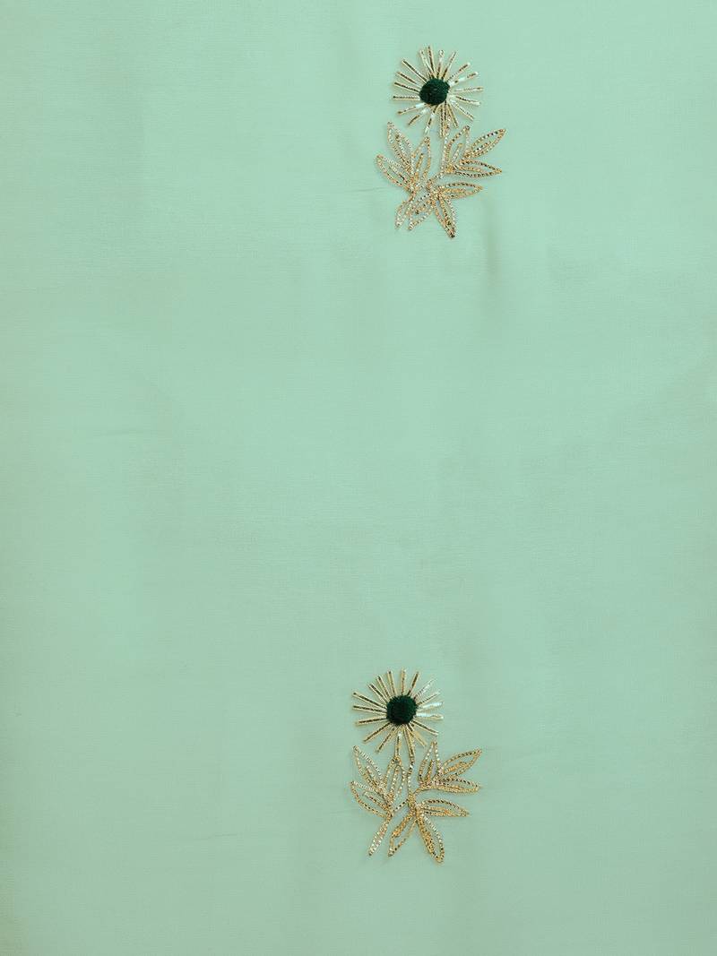 Green Gota Patti Hand Embroidered Georgette Sustainable Saree