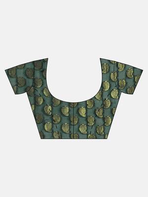 Green Gota Patti Hand Embroidered Georgette Sustainable Saree 5