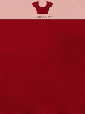Women's Red Satin Platted Work Designer Saree with Blouse 3